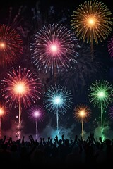 fireworks in the night sky
