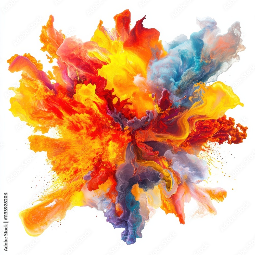 Poster stunning abstract explosion of vibrant colors creating a dynamic and engaging visual experience