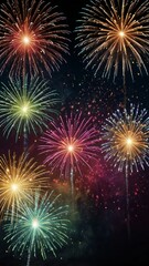 Naklejka premium fireworks on the night sky