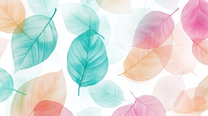 Obraz premium A colorful leaf pattern is shown on a white background