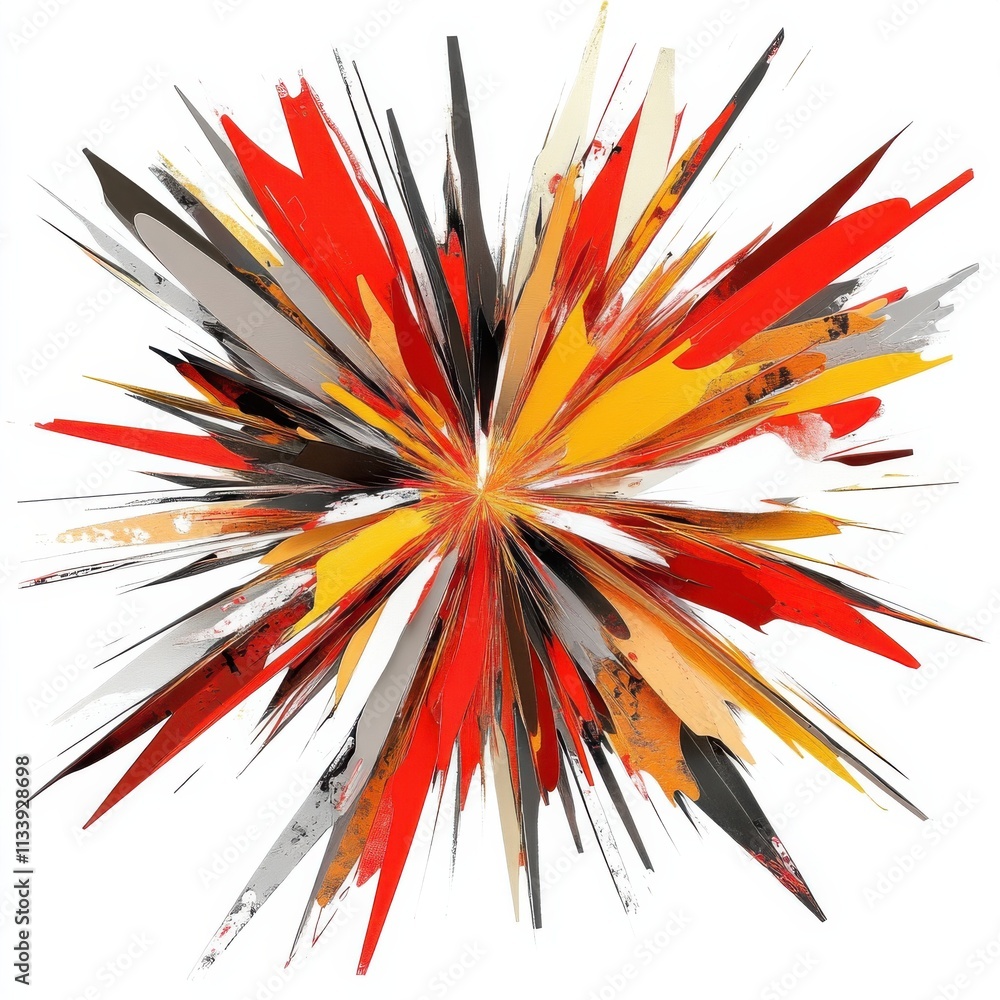 Aufkleber a vibrant explosion of abstract colors and shapes creating dynamic energy in art