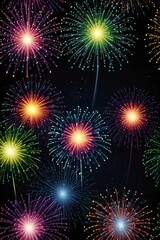 Naklejka premium fireworks on the night sky