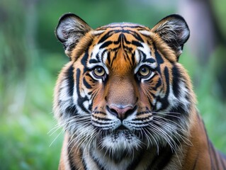 close-up of a majestic tiger in natural habitat