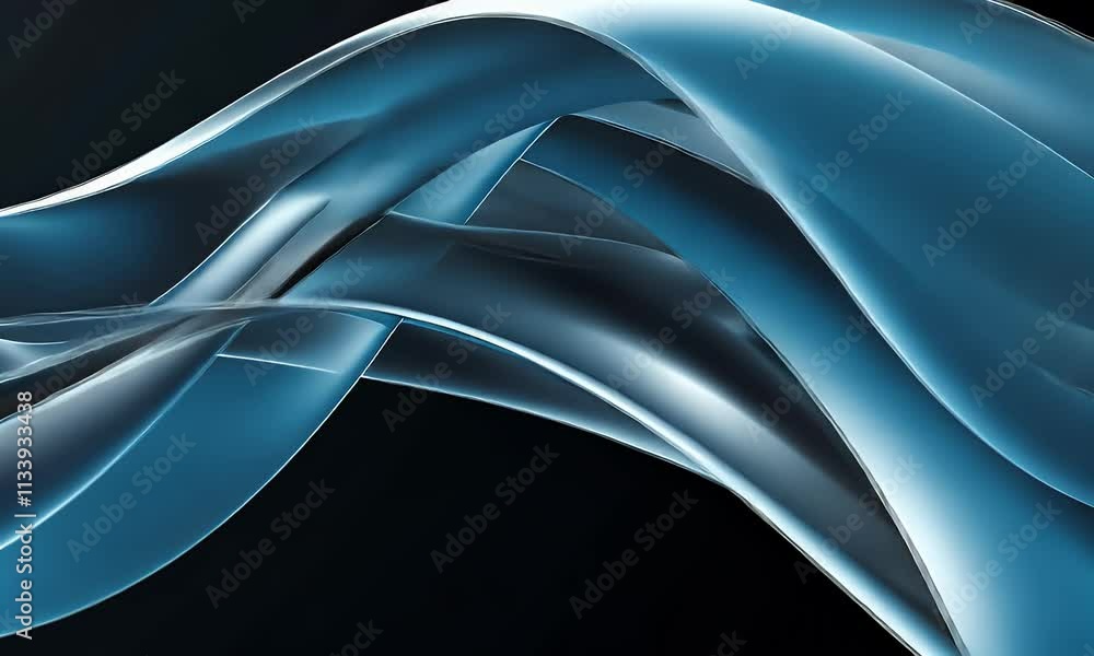 Poster abstract shiny color blue wave design element