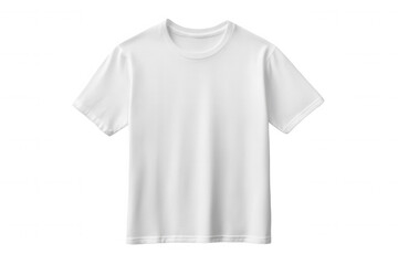 Isolated on a transparent background. Plain white t-shirt on black background for apparel design and branding concepts.