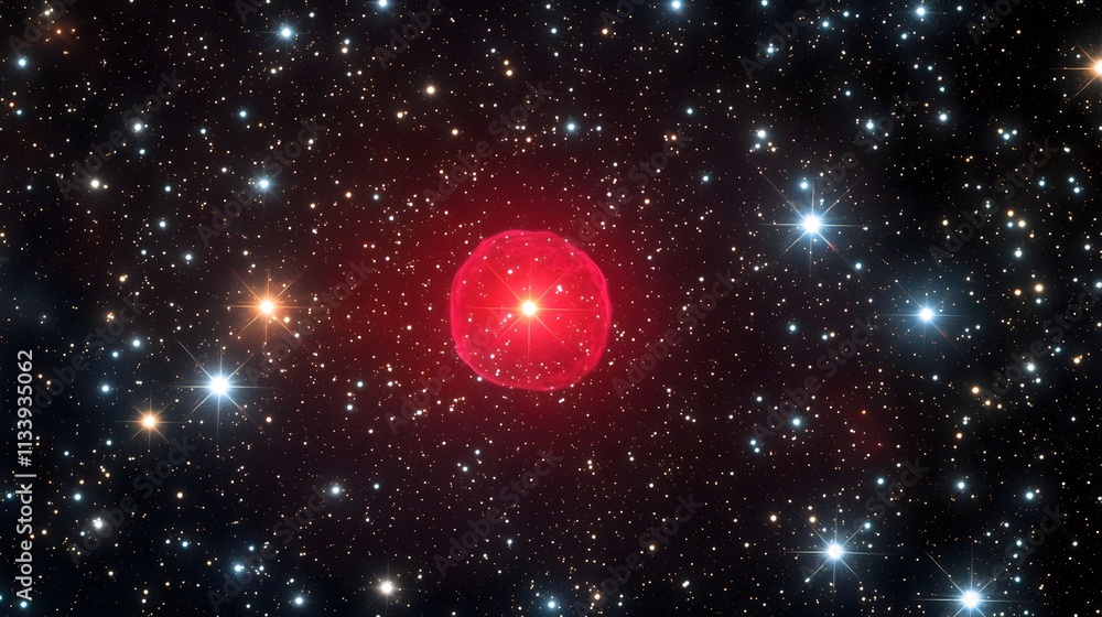 Canvas Prints red planetary nebula surrounded by distant stars