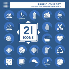 Icon Set Fabric. related to Education symbol. long shadow style. simple design editable