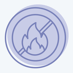 Icon Fireproof. related to Fabric symbol. two tone style. simple design editable