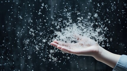 photograph of Background dragging fake snowflakes falling