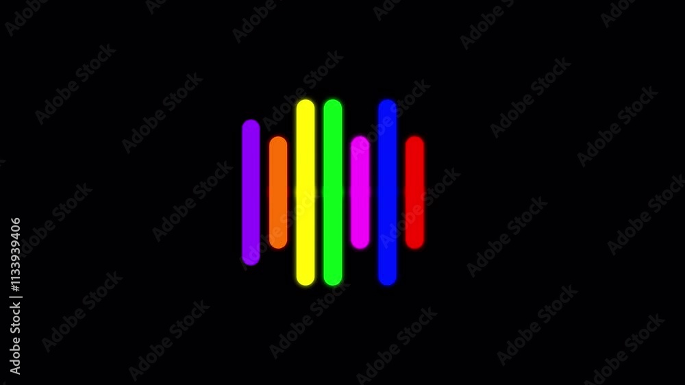 Poster colorful voice vibration sound wave loading progress bar, colorful loading bar stereo equalizer on b