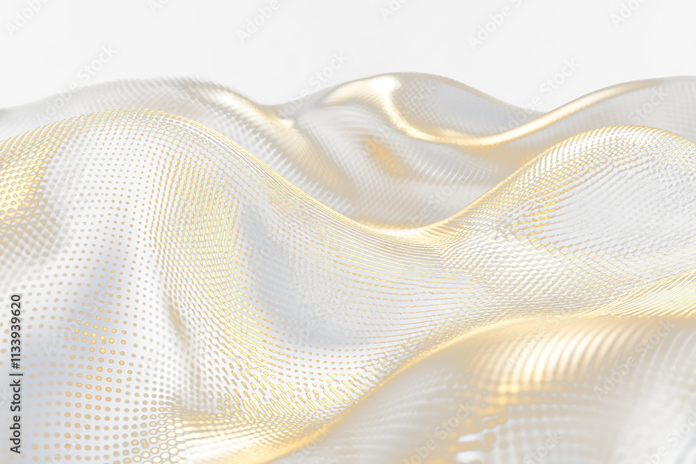 Poster abstract gold and transparent wave pattern.