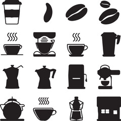 Coffee Shop Icons vector with white background