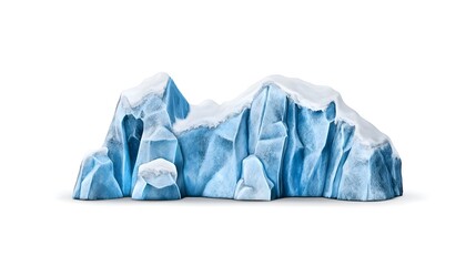 Fototapeta premium Stunning Iceberg with Smooth Blue Facets and Snow Cover on Top for Arctic Landscape, Natural Habitat, Winter Scenery, and Global Warming Themes