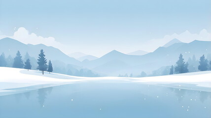 Fototapeta premium Subtle backdrop with winter landscape