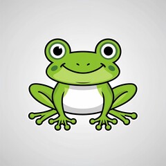 A frog cartoon illustration on plain white background