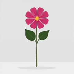 A geranium flower cartoon illustration on plain white background