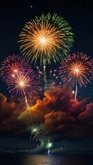 fireworks in the night sky