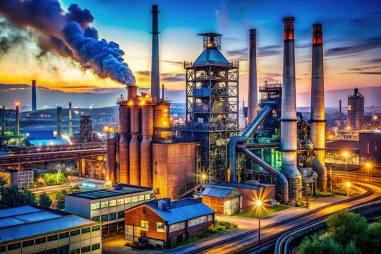 Duisburg's steelworks: pollution-choked sky, looming chimneys, and the relentless beat of blast furnaces.