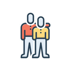 Color illustration icon for friendship