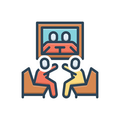 Color illustration icon for memories