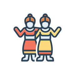 Color illustration icon for bff