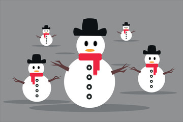 Winter Joy with Snowman Creation: Vector illustration for Christmas