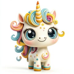 Adorable Customizable Unicorn Toy with Colorful Mane and Sparkling Details