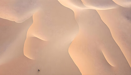 Aerial View of Windswept Sand Dunes and Desert Patterns