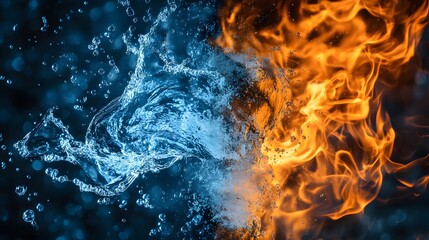 Water and Fire Clashing Elements Dramatic Contrast