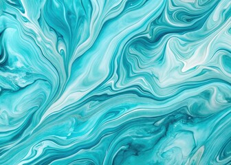 Elegant turquoise cyan liquid marble: a minimalist, dusty blue abstract canvas.