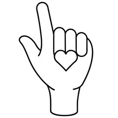 Stylish hand gesture with a heart tattoo, perfect for social media graphics.