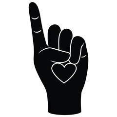 Stylish hand gesture with a heart tattoo, perfect for social media graphics.