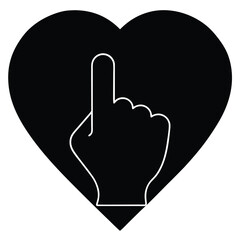 Stylized Hand Gesture Vector Illustration for Love, Peace, and Mental Health