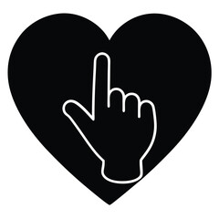 Stylized Hand Gesture Vector Illustration for Love, Peace, and Mental Health