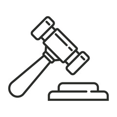 Law icon, Law and justice symbol outline icon, editable vector illustration and transparent graphic element. Isolated on white background