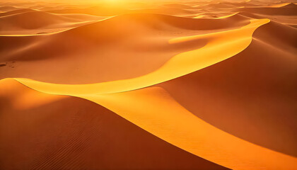 Aerial Shot of Sand Dunes with Shadows