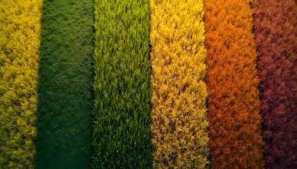 Top-Down View of Colorful Agricultural Fields