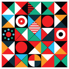 Obraz premium Vibrant Geometric Cube Pattern Vector Art Illustration for Packaging Design