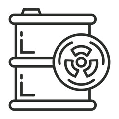 Hazardous icon, Nuclear symbol outline icon, editable vector illustration and transparent graphic element. Isolated on white background