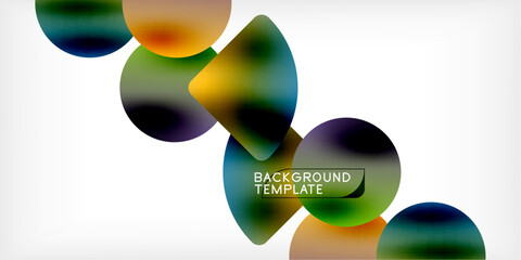 Color geometric shapes background shadow circles