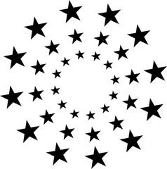 Star icon set. Fill Circle star, small star, big star. Rating icon. Vector illustration.