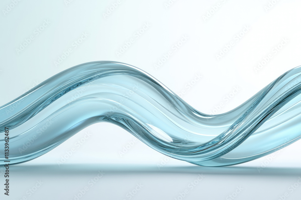 Poster creating a stunning abstract background with glass streamline design elements pipe-shaped waves in c