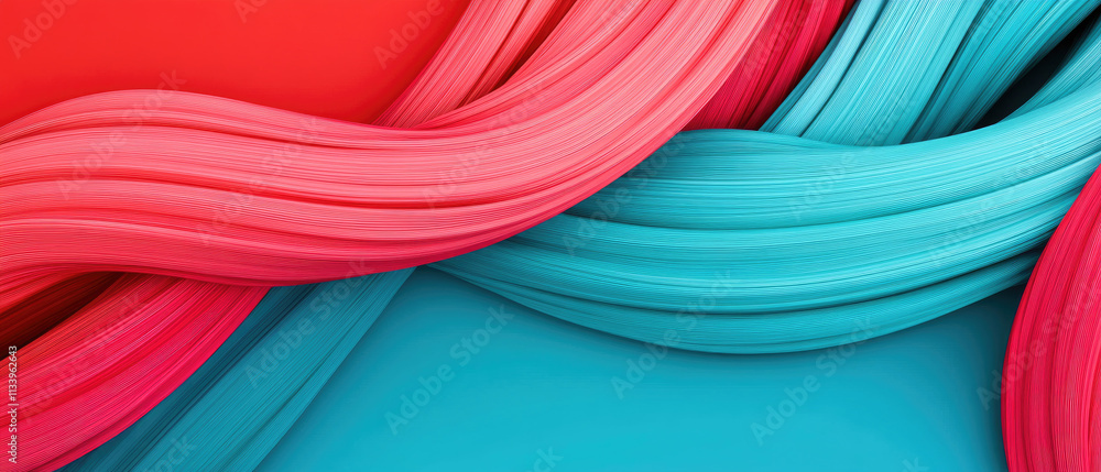 Poster dynamic abstract background of colorful twisted shapes in motion digital art for posters and flyers 