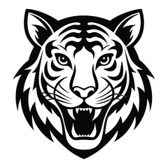 tiger head logo icon mascot vector illustration.