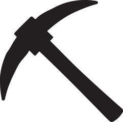 pickaxe mining tool icon silhouette vector style, pickaxe mining