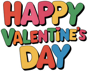 Design of 'Happy Valentine's Day' letters.