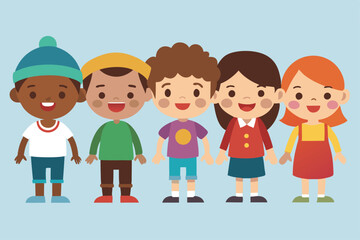Obraz premium cartoon boy children people vector art