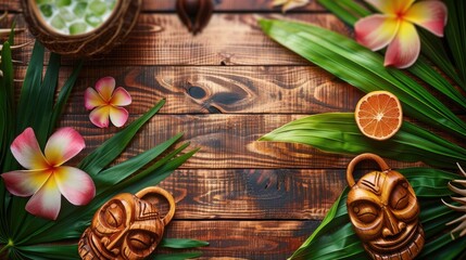 background for a party invitation, tropical and tiki theme