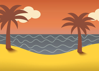 Sunset beach summer holiday for decoration