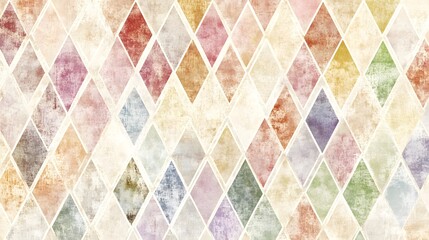 Abstract watercolor diamond pattern background with pastel colors and textured effect.